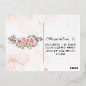 Roos goudfolie rsvp bruiloft folie feestdagen briefkaart (Achterkant)