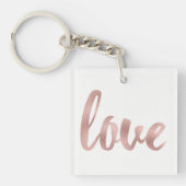 Roos goudfolie sleutelhanger (voorkant)