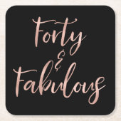 Roos Goudfolie Veertig | 40 en Fabulous Kartonnen Onderzetters (Voorkant)