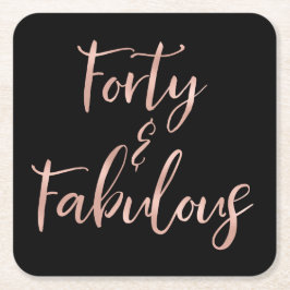 Roos Goudfolie Veertig | 40 en Fabulous Kartonnen Onderzetters