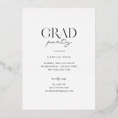 Roos goudfolie wit modern minimalistisch Afstudere Folie Uitnodiging (Achterkant)