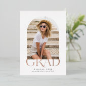 Roos goudfolie wit modern minimalistisch Afstudere Folie Uitnodiging (Staand Voorkant)