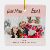 Roos goudfoto beste ooit keramisch ornament (Achterkant)