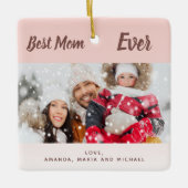 Roos goudfoto beste ooit keramisch ornament (Voorkant)