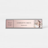 Roos goudfoto elegant zakelijk logo bureau naambordje (Voorkant)