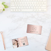 Roos goudfoto QR-code elegant vrouw Visitekaartje