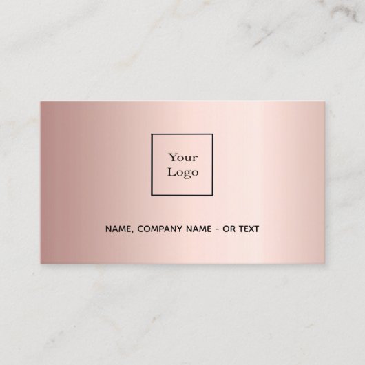 Roos goudfoto QR-code elegant vrouw Visitekaartje (Voorkant)