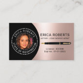 Roos goudfoto van de Notarische Ondertekenaar Visitekaartje (Voorkant)