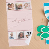 Roos goudfotocollage-monogram badhanddoek