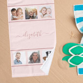 Roos goudfotocollage-monogram handdoek