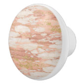 Roos Goudgeel Metallic Marmer Trendy Keramische Knop (Rechts)