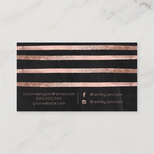 Roos goudgeo-chalkboardhaar make-up typografie visitekaartje (Achterkant)