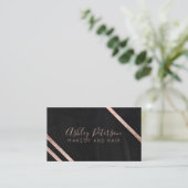 Roos goudgeo-chalkboardhaar make-up typografie visitekaartje (Staand voorkant)