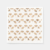 Roos goudginko verlaat witte achtergrond servet (Voorkant)