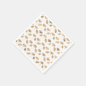 Roos goudginko verlaat witte achtergrond servet (Hoek)