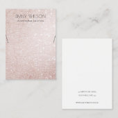 Roos goudglanzend glanzend glitter Ketting beeldsc Visitekaartje (Voorkant / Achterkant)