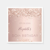 Roos goudglitsstof servet (Voorkant)