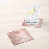 Roos goudglitter-ballonglazen goudglitter kartonnen onderzetters (Insitu)