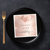 Roos goudglitter-ballonglazen goudglitter servet