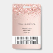 Roos goudglitter blush fotomedewerker badge (Achterkant)