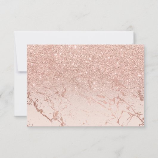 Roos goudglitter blush marmer ombre RSVP bruiloft (Achterkant)