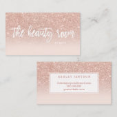 Roos goudglitter blush  visitekaartje (Voorkant / Achterkant)