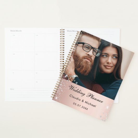 Roos goudglitter bruid planner (Display)
