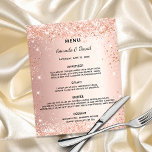 Roos goudglitter budget voor weddenschappen flyer<br><div class="desc">Let op: dit menu staat op flyer paper en erg dun. Enveloppen zijn niet inbegrepen. Ga naar onze winkel voor dikkere menu's (hetzelfde ontwerp). Een elegant trouwmenu. Roos goudgradiënt achtergrond,  versierd met faux glitter stof. Pas uw namen,  datum en het trouwmenu aan en voeg deze toe.</div>