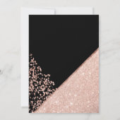 Roos goudglitter confetti chic black bruiloft kaart (Achterkant)