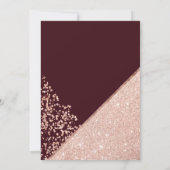 Roos goudglitter confetti chic burguntbruiloft kaart (Achterkant)