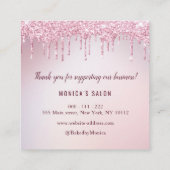 roos goudglitter drip bedankt dat je het hebt inge vierkante visitekaartje (Achterkant)