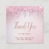 roos goudglitter drip bedankt dat je het hebt inge vierkante visitekaartje (Voorkant)