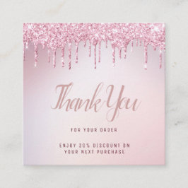 roos goudglitter drip bedankt dat je het hebt inge vierkante visitekaartje