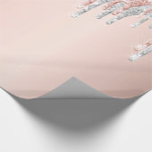 Roos goudglitter druist zilveren verjaardag cadeaupapier (Hoek)