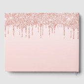 Roos goudglitter druppelt Baby shower Gastenboek (Achterkant)