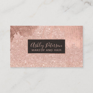 Roos goudglitter druppelt haar make-up typografie visitekaartje