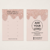 Roos goudglitter druppelt in een meervoudig ophaal visitekaartje (Voorkant /achterkant)