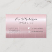 Roos goudglitter druppelt metaalhoudend make-uphaa visitekaartje (Achterkant)