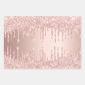 Roos goudglitter druppelt roze glans gips inpakpapier vel (Voorkant 2)