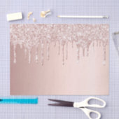 Roos goudglitter druppelt roze licht op tissuepapier (Craft)