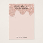 Roos goudglitter druppelt sieraardenscherm visitekaartje (Voorkant)