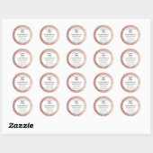 Roos goudglitter Eigen logo Ronde Sticker (Vel)