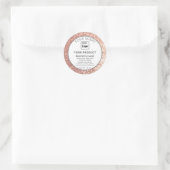 Roos goudglitter Eigen logo Ronde Sticker (Tas)