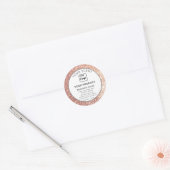 Roos goudglitter Eigen logo Ronde Sticker (Envelop)