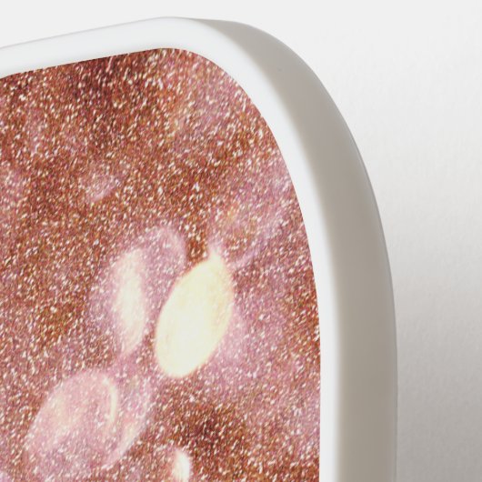 Roos goudglitter elegant, monogrammen pickleball paddle (Links Detail)