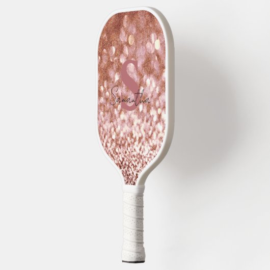 Roos goudglitter elegant, monogrammen pickleball paddle (Links)