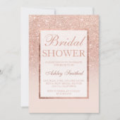 Roos goudglitter elegant Vrijgezellenfeest Kaart (Voorkant)