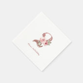 Roos goudglitter en bloem 2e verjaardag servet (Hoek)