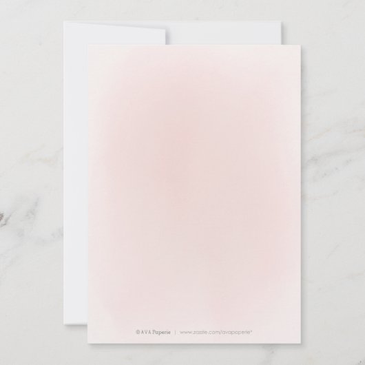 Roos goudglitter en bloembruiloft kaart (Achterkant)