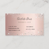 Roos goudglitter floral make-up schoonheid visitekaartje (Achterkant)